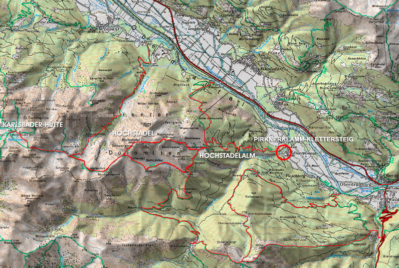Karte Hochstadel Lienzer Dolomiten